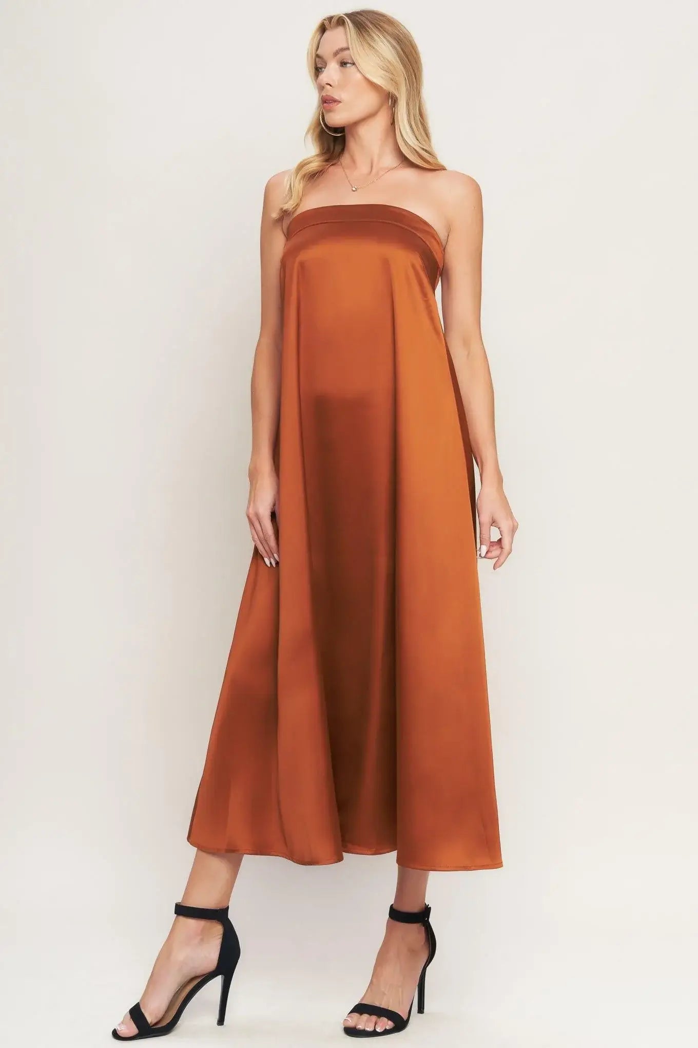 FROSTY ELEGANCE WOVEN MIDI DRESS - Flying Tomato - Flyclothing LLC