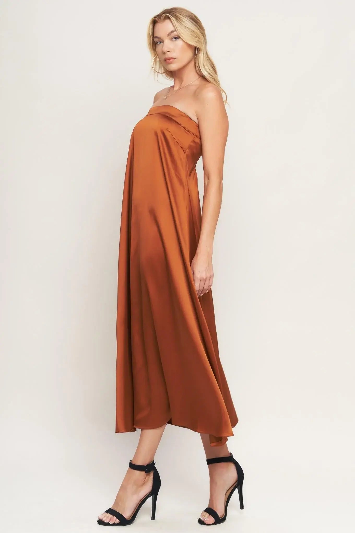 FROSTY ELEGANCE WOVEN MIDI DRESS - Flying Tomato - Flyclothing LLC