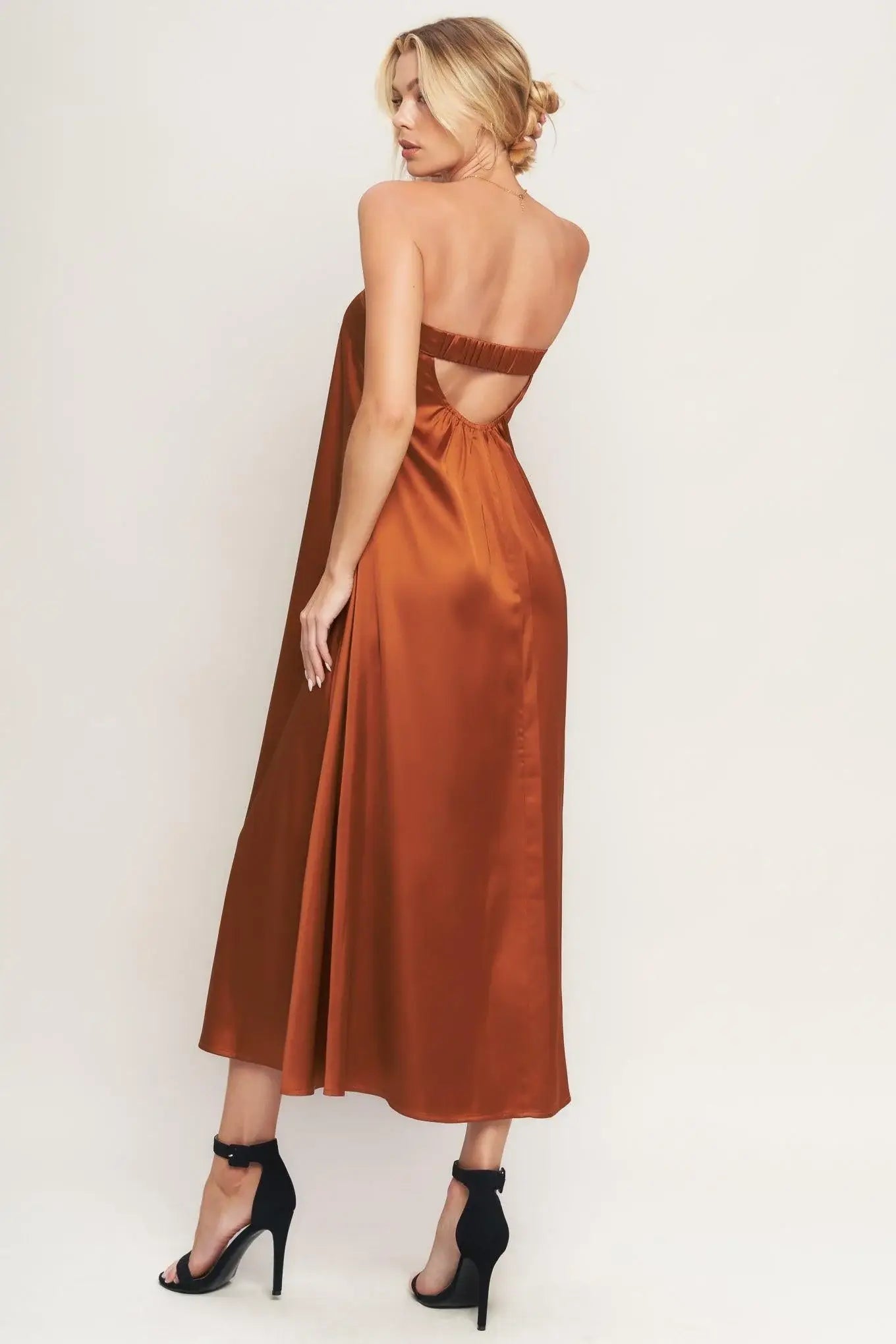 FROSTY ELEGANCE WOVEN MIDI DRESS - Flying Tomato - Flyclothing LLC