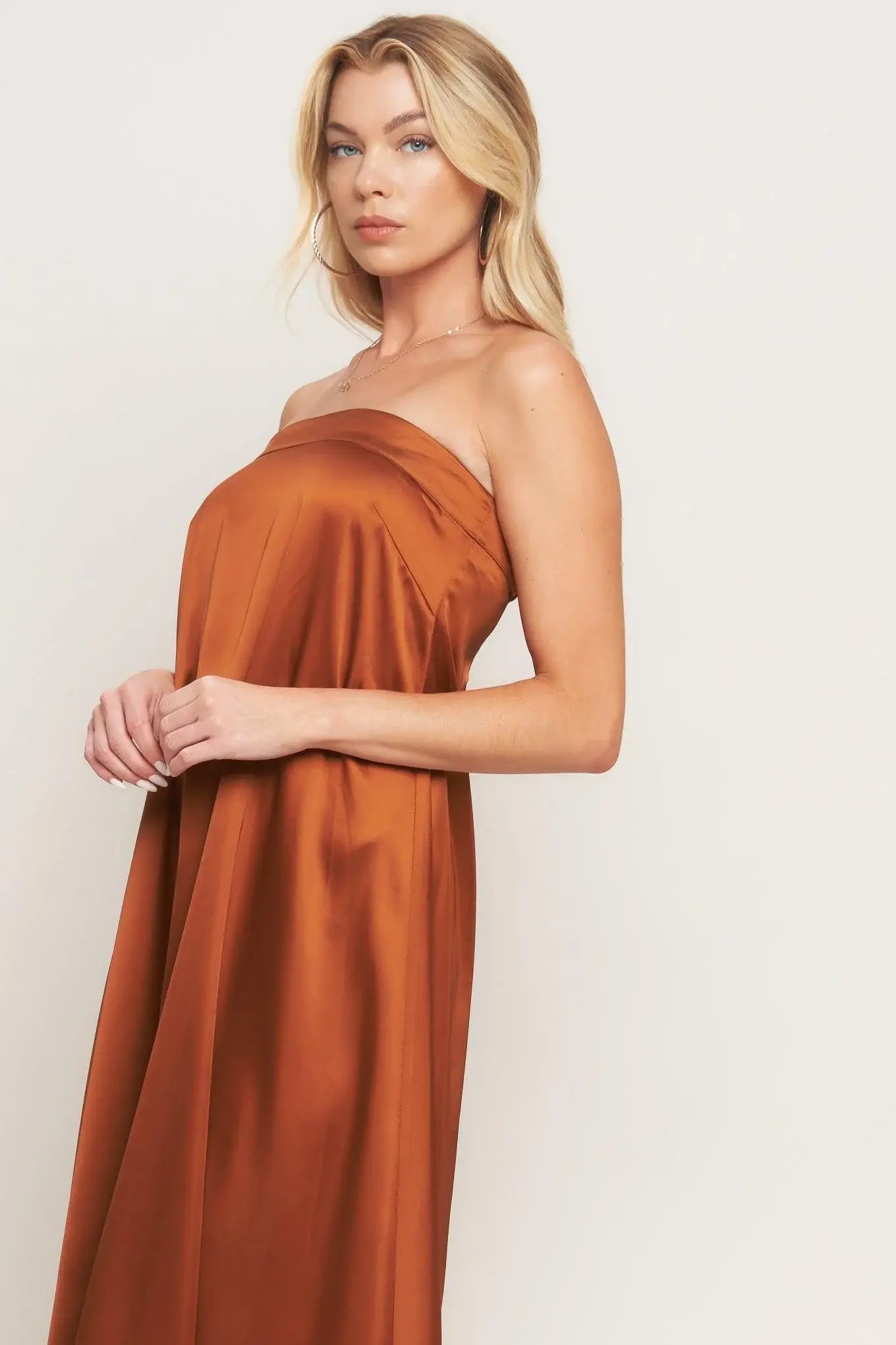 FROSTY ELEGANCE WOVEN MIDI DRESS - Flying Tomato - Flyclothing LLC
