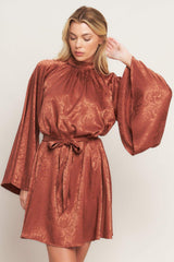 BY ANY MEANS WOVEN SATIN MINI DRESS - Flying Tomato - Flyclothing LLC