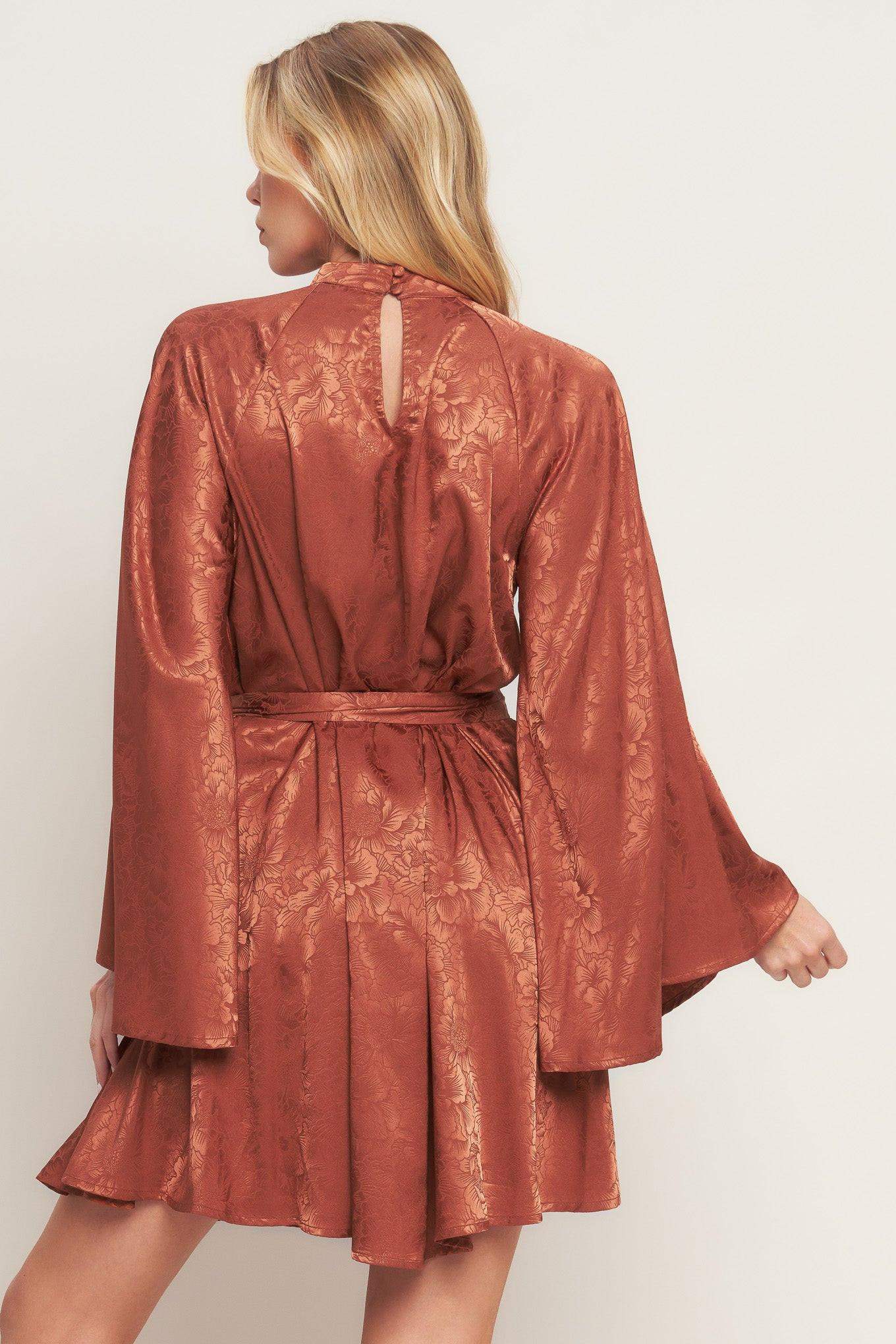 BY ANY MEANS WOVEN SATIN MINI DRESS - Flying Tomato - Flyclothing LLC
