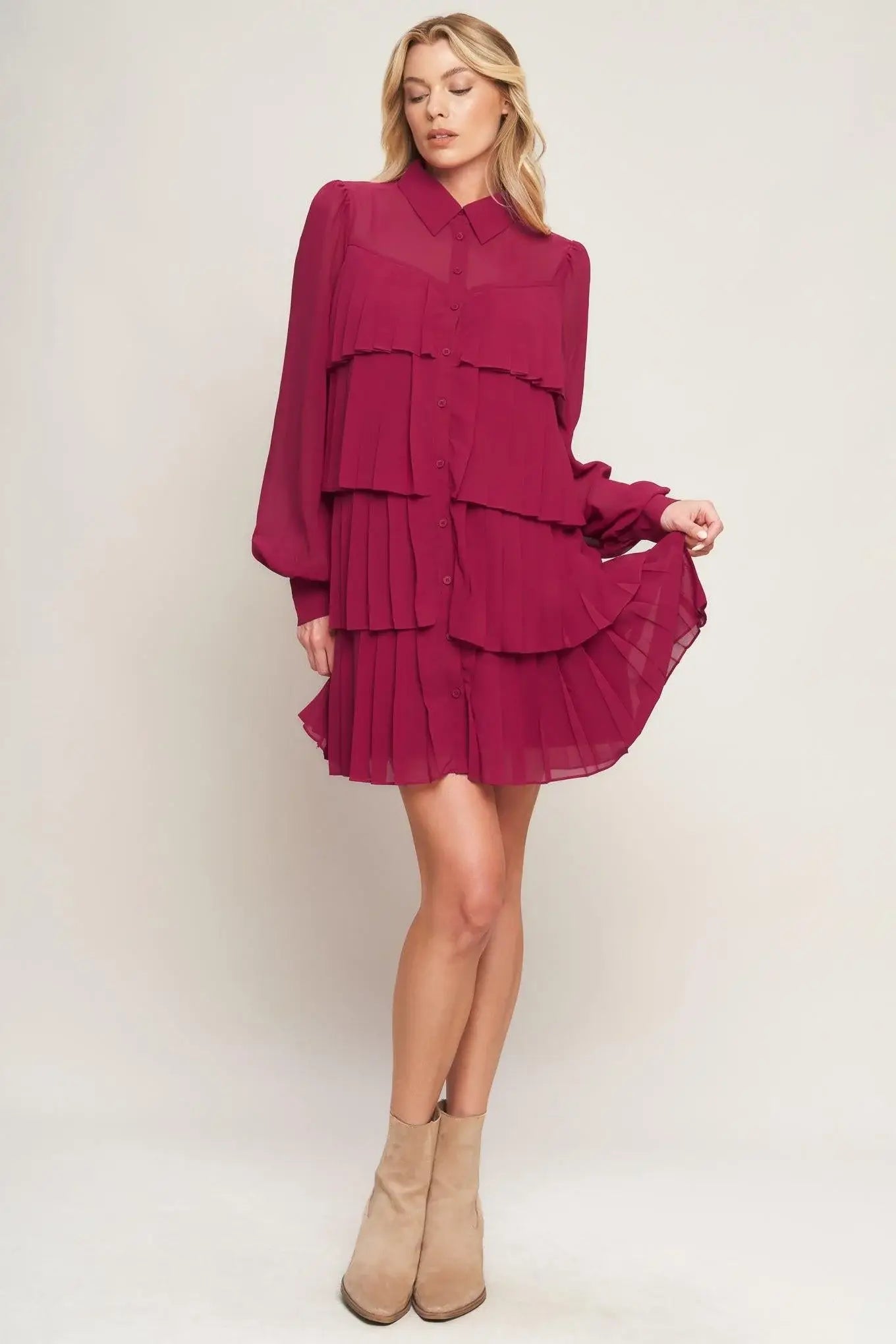 AN ABSOLUTE TREASURE WOVEN MINI DRESS - Flying Tomato - Flyclothing LLC