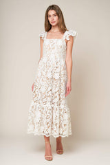 STILL THINKING LACE MIDI DRESS - Flying Tomato - Flyclothing LLC