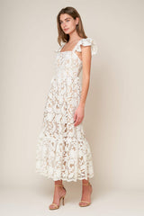 STILL THINKING LACE MIDI DRESS - Flying Tomato - Flyclothing LLC