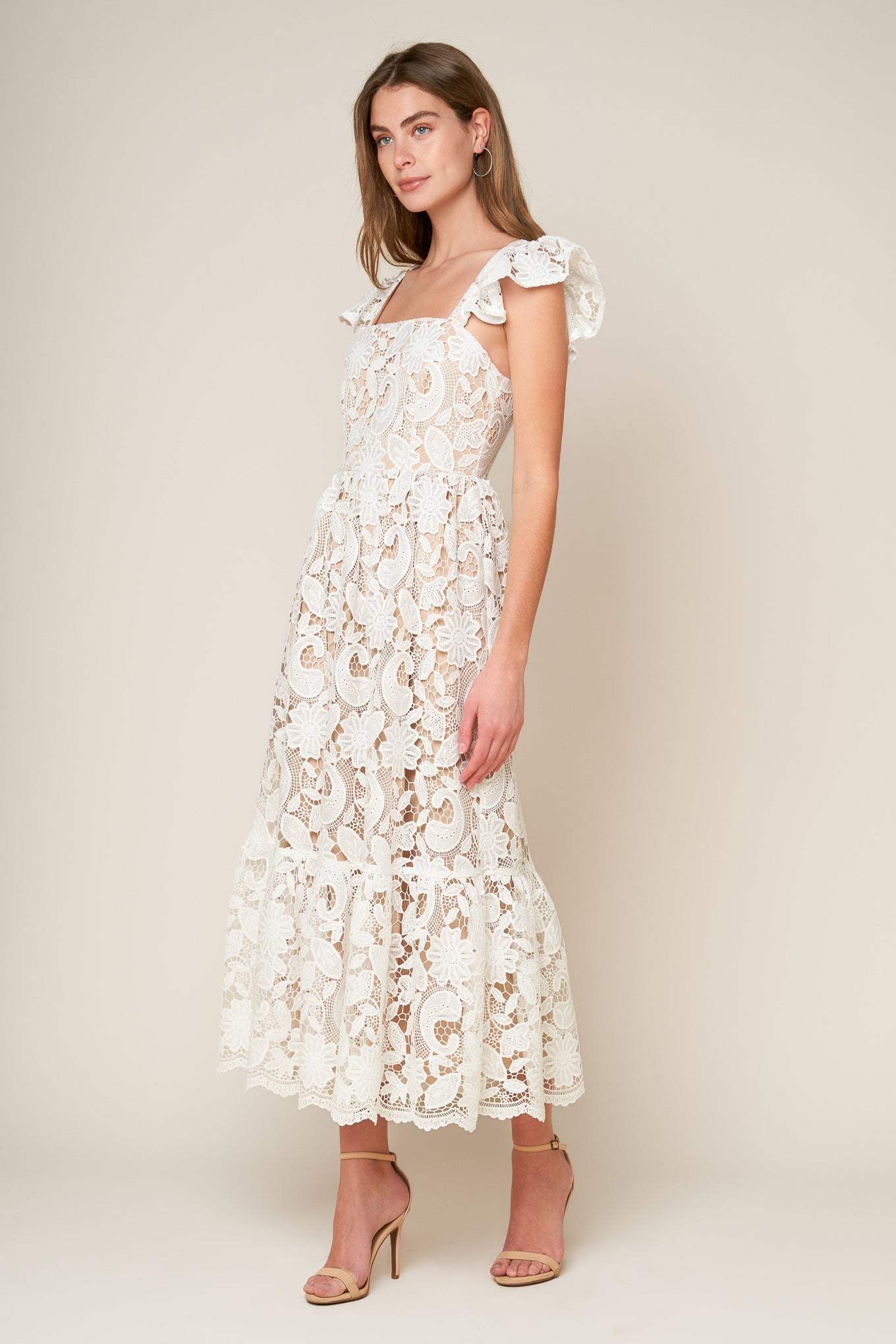 STILL THINKING LACE MIDI DRESS - Flying Tomato - Flyclothing LLC