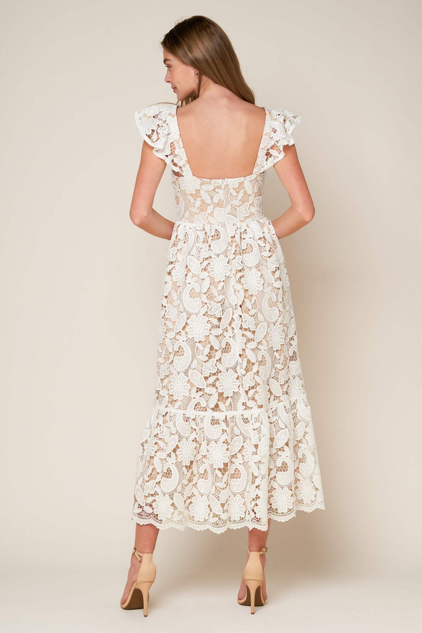 STILL THINKING LACE MIDI DRESS - Flying Tomato - Flyclothing LLC