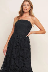 CAREFREE NIGHTS BLACK LACE MIDI DRESS - Flying Tomato - Flyclothing LLC