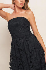 CAREFREE NIGHTS BLACK LACE MIDI DRESS - Flying Tomato - Flyclothing LLC