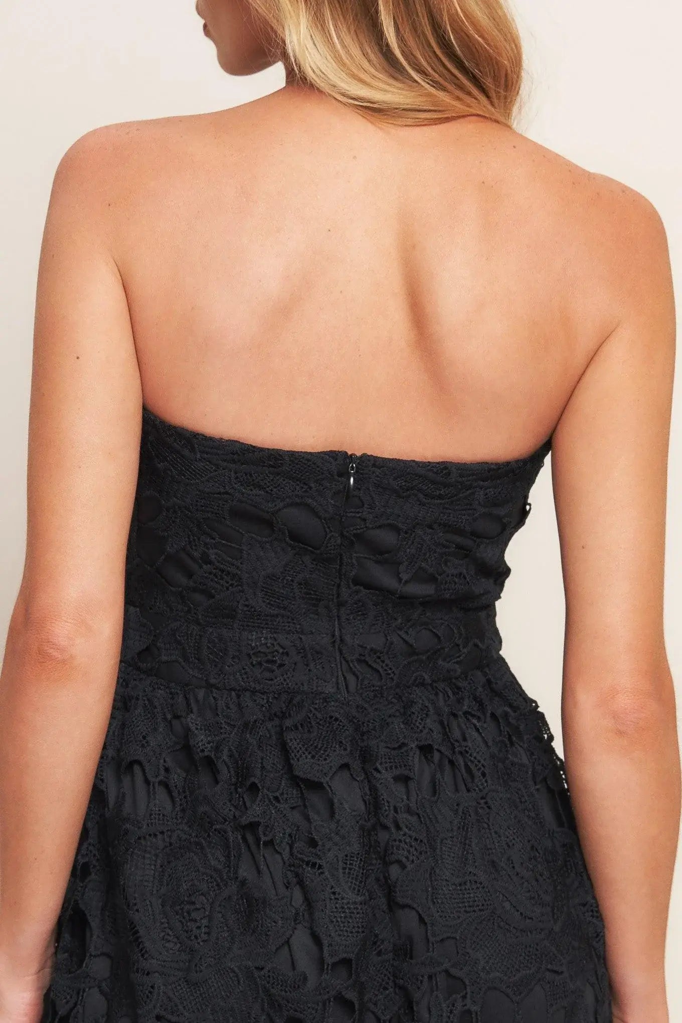 CAREFREE NIGHTS BLACK LACE MIDI DRESS - Flying Tomato - Flyclothing LLC