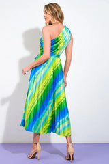 EXUBERANT ELEGANCE WOVEN MIDI DRESS - Flying Tomato - Flyclothing LLC