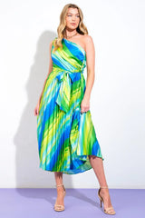 EXUBERANT ELEGANCE WOVEN MIDI DRESS - Flying Tomato - Flyclothing LLC