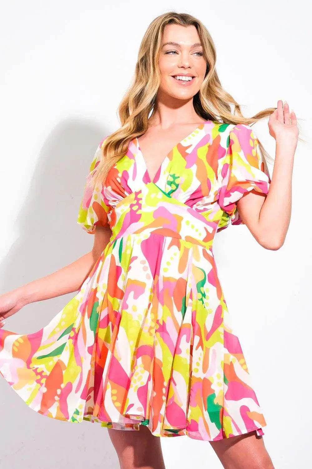 CUTE CERTAINTY WOVEN MINI DRESS - Flying Tomato - Flyclothing LLC