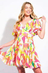 CUTE CERTAINTY WOVEN MINI DRESS - Flying Tomato - Flyclothing LLC