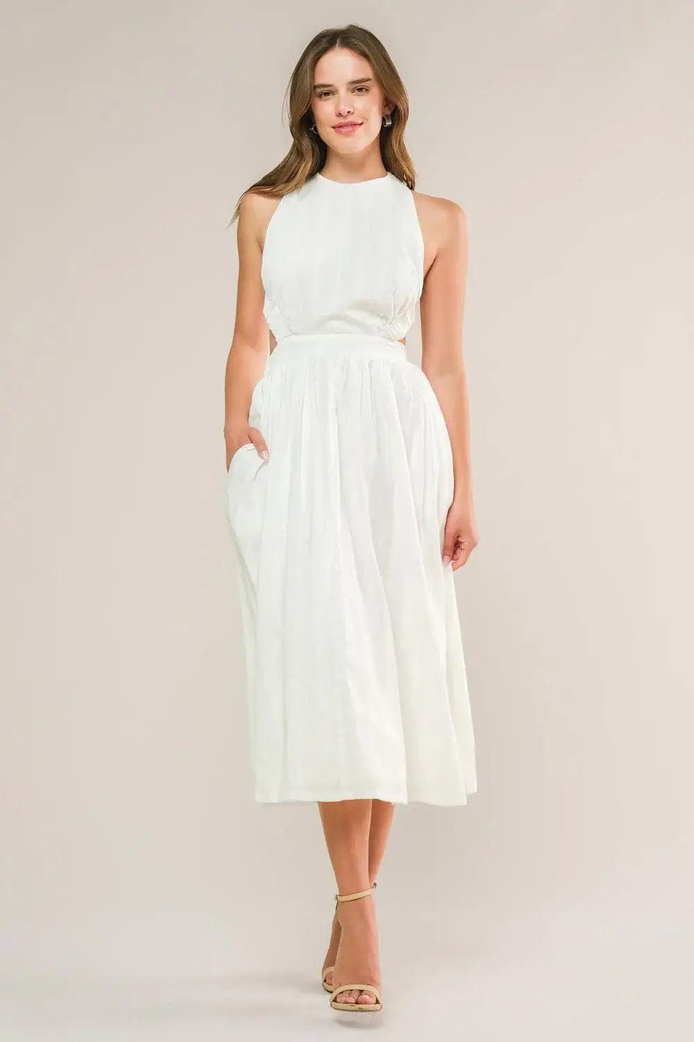 ADMIRED FROM AFAR WOVEN MIDI DRESS - Flying Tomato - Flyclothing LLC
