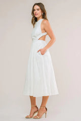ADMIRED FROM AFAR WOVEN MIDI DRESS - Flying Tomato - Flyclothing LLC