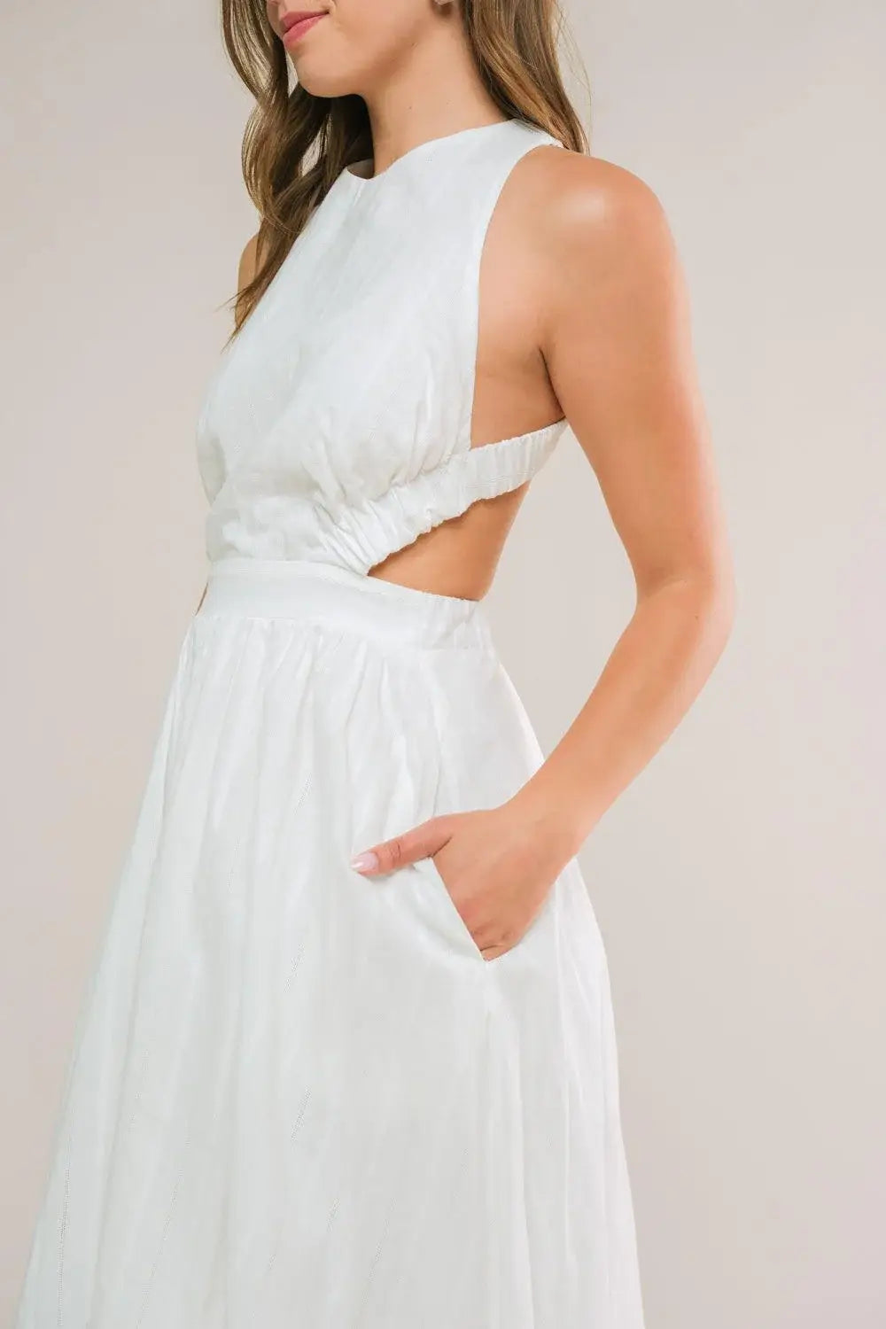 ADMIRED FROM AFAR WOVEN MIDI DRESS - Flying Tomato - Flyclothing LLC