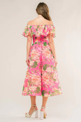 HAPPIEST HERE WOVEN MIDI DRESS - Flying Tomato - Flyclothing LLC