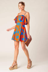STOPPING TIME ORANGE WOVEN MINI DRESS - Flying Tomato - Flyclothing LLC