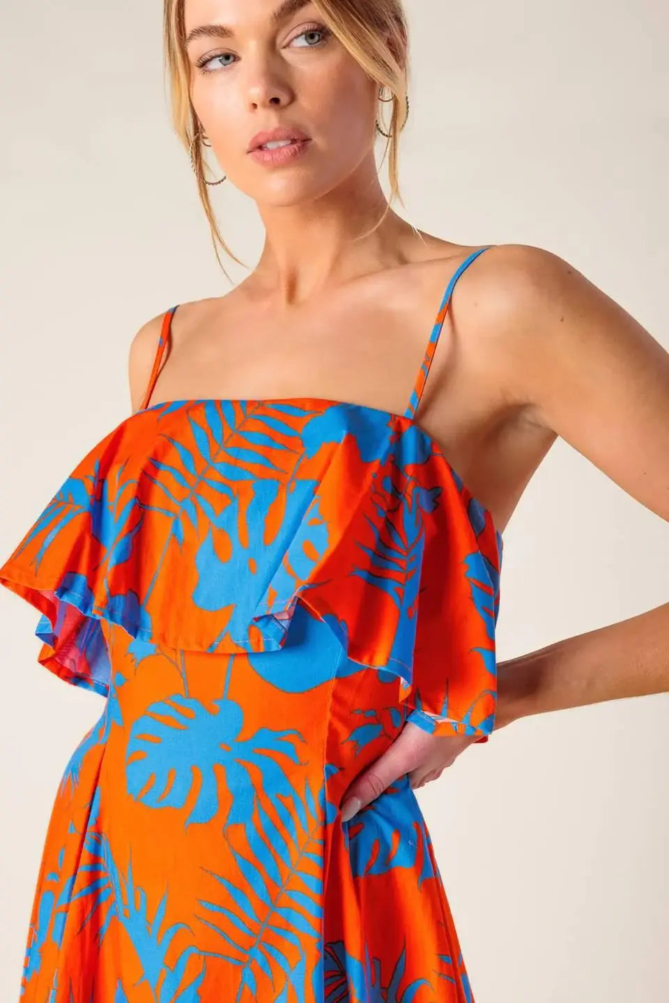STOPPING TIME ORANGE WOVEN MINI DRESS - Flying Tomato - Flyclothing LLC