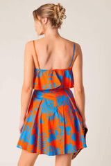 STOPPING TIME ORANGE WOVEN MINI DRESS - Flying Tomato - Flyclothing LLC