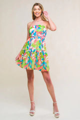 PRISTINE PRESENCE WOVEN MINI DRESS - Flying Tomato - Flyclothing LLC