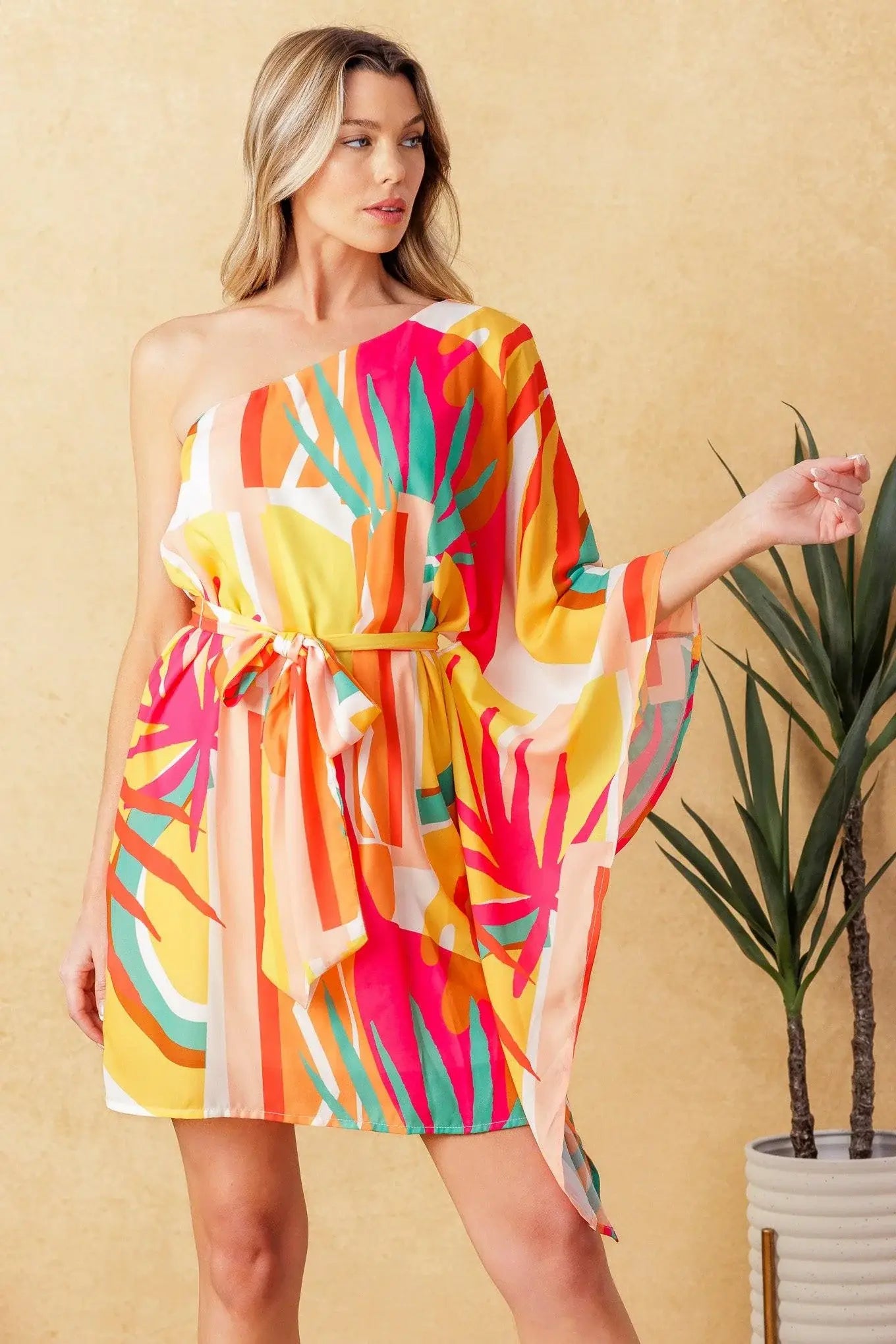 EASY WAY OUT WOVEN KAFTAN MINI DRESS - Flying Tomato - Flyclothing LLC