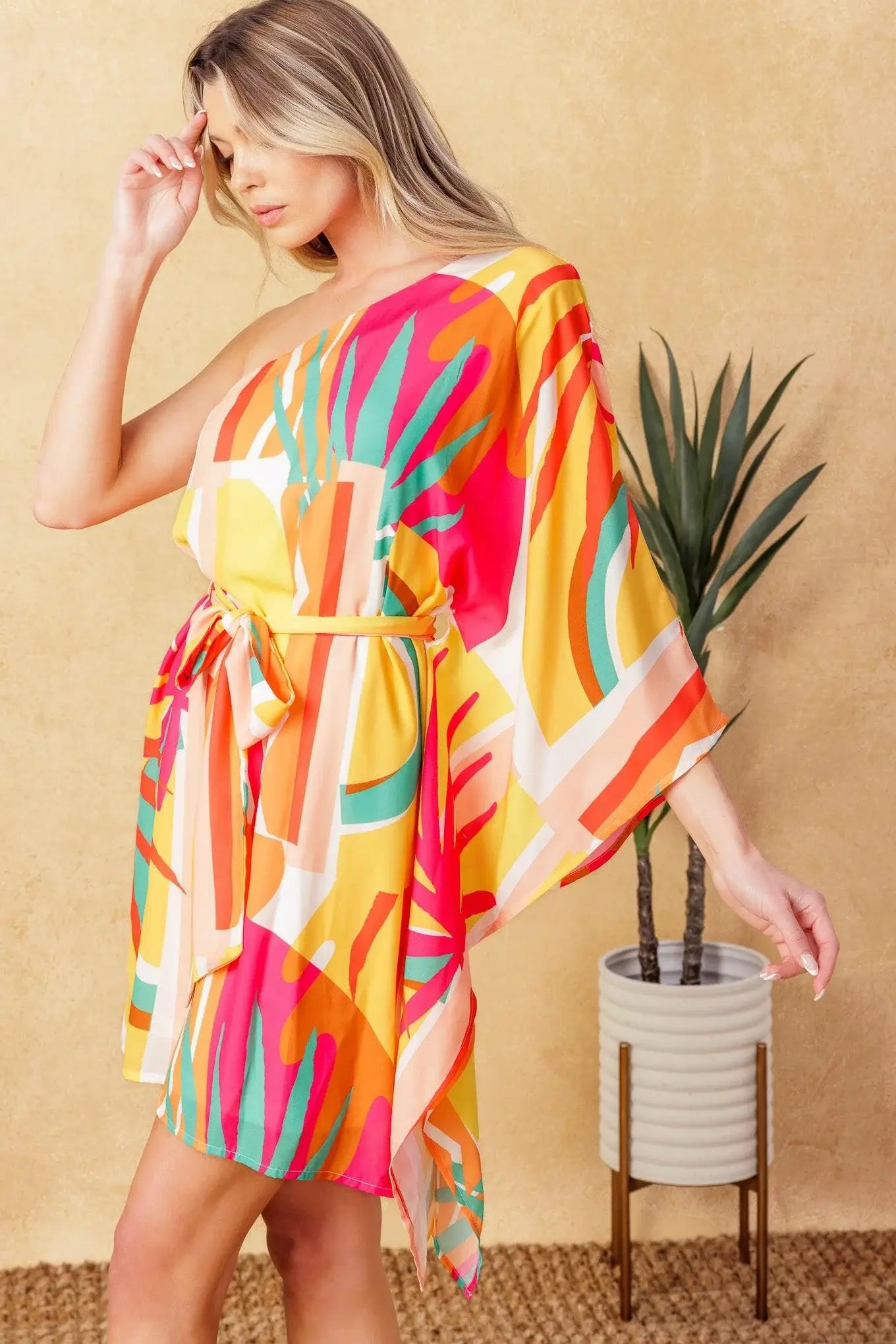 EASY WAY OUT WOVEN KAFTAN MINI DRESS - Flying Tomato - Flyclothing LLC
