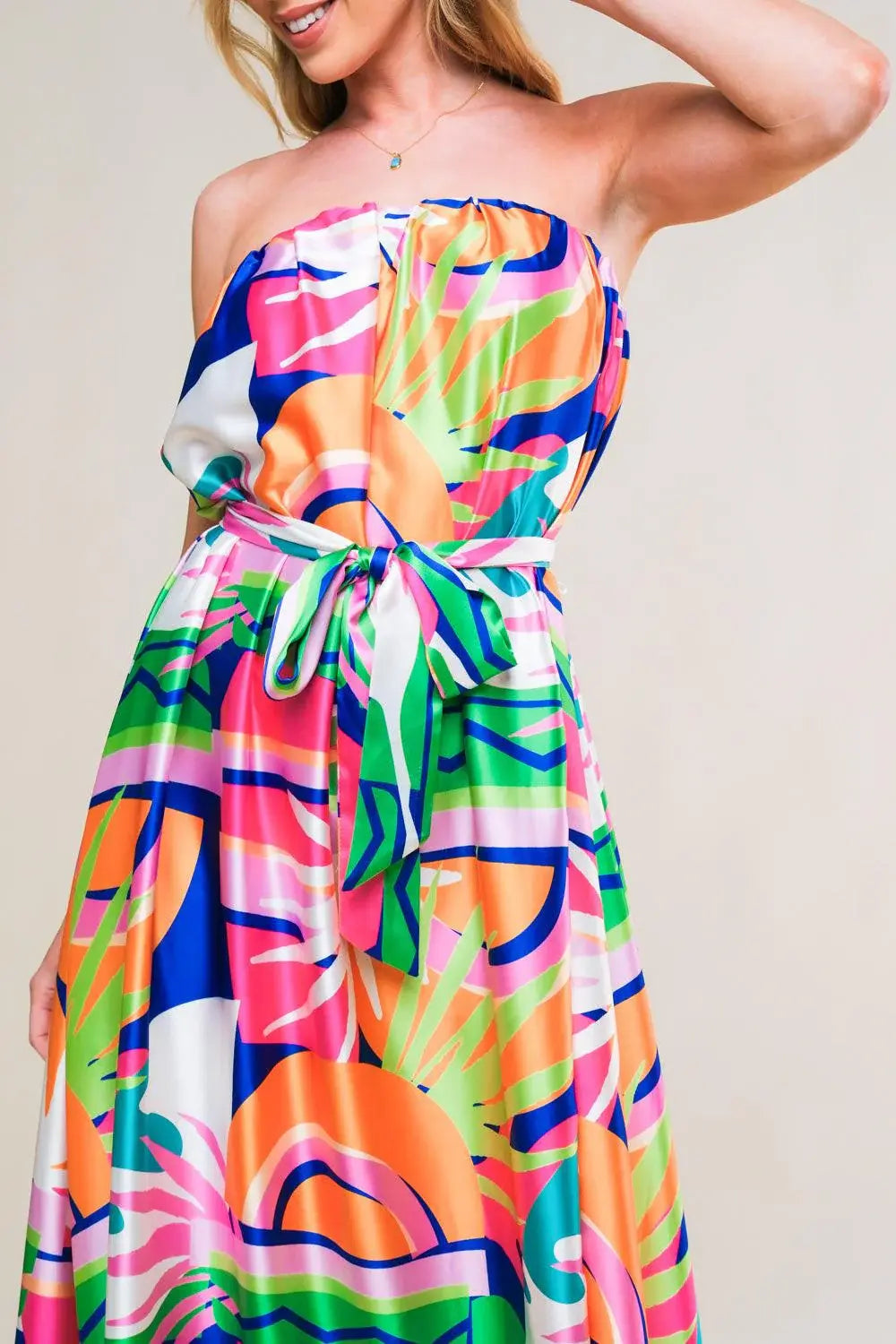 SUMMERY INCLINATION WOVEN MIDI DRESS - Flying Tomato - Flyclothing LLC
