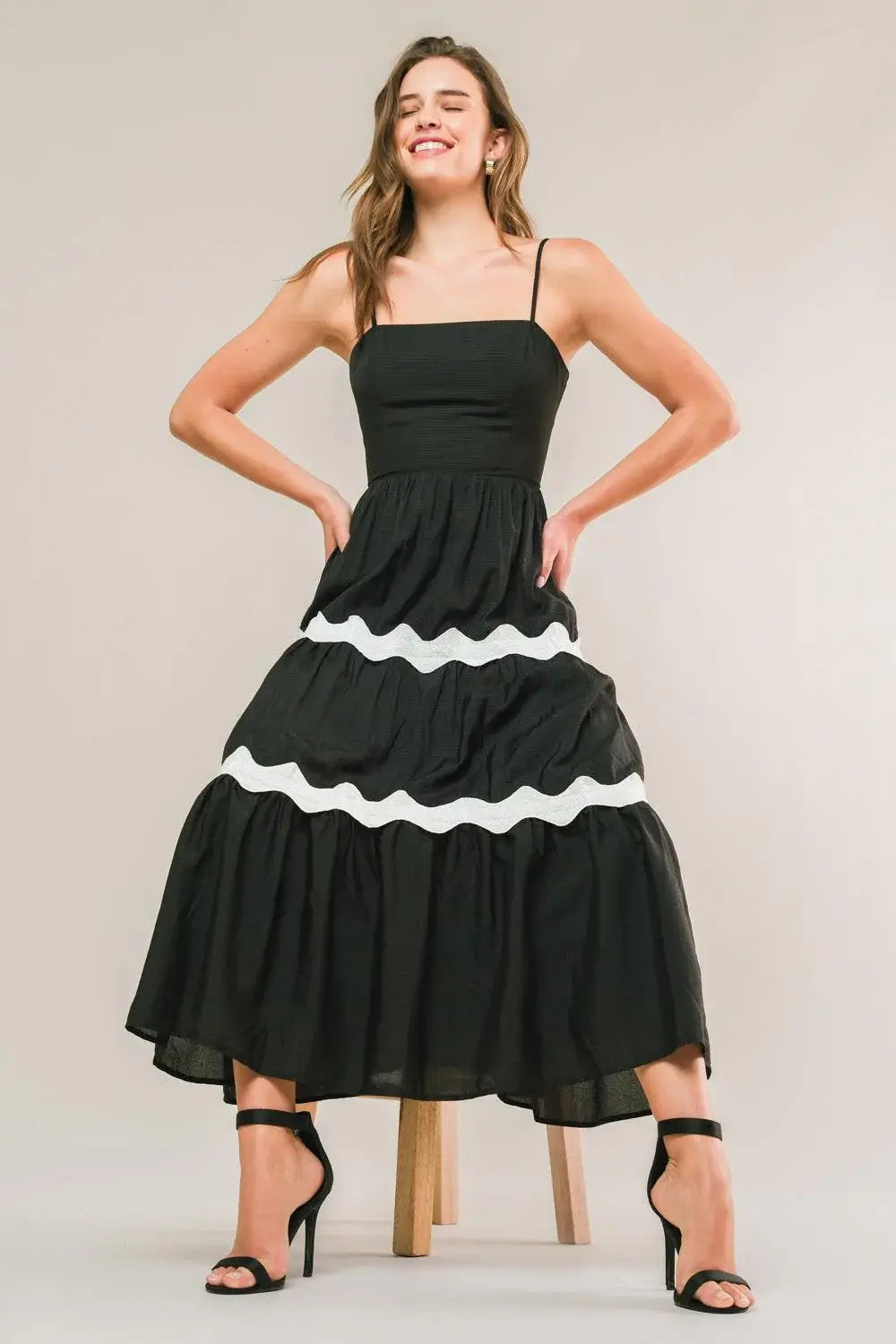 SUMMER SPRITZ WOVEN MIDI DRESS - Flying Tomato - Flyclothing LLC