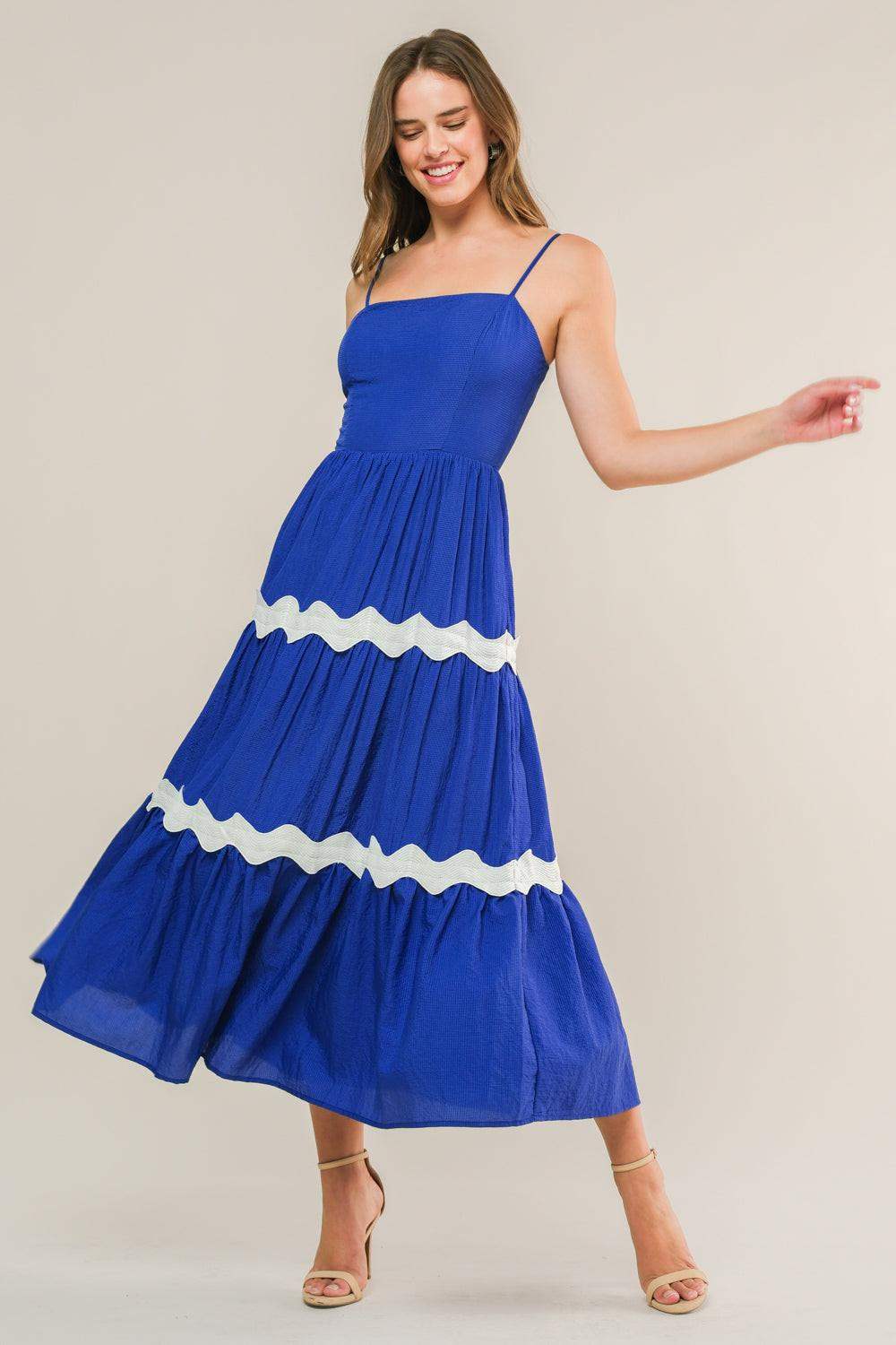 SUMMER SPRITZ WOVEN MIDI DRESS - Flying Tomato - Flyclothing LLC