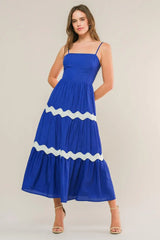 SUMMER SPRITZ WOVEN MIDI DRESS - Flying Tomato - Flyclothing LLC