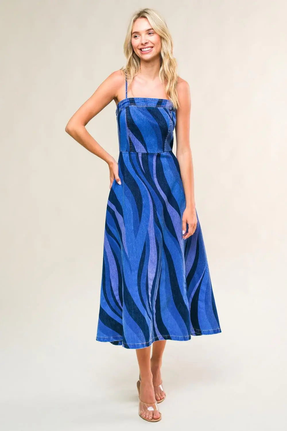 PATRIOTIC PRINCESS DENIM MIDI DRESS - Flying Tomato - Flyclothing LLC