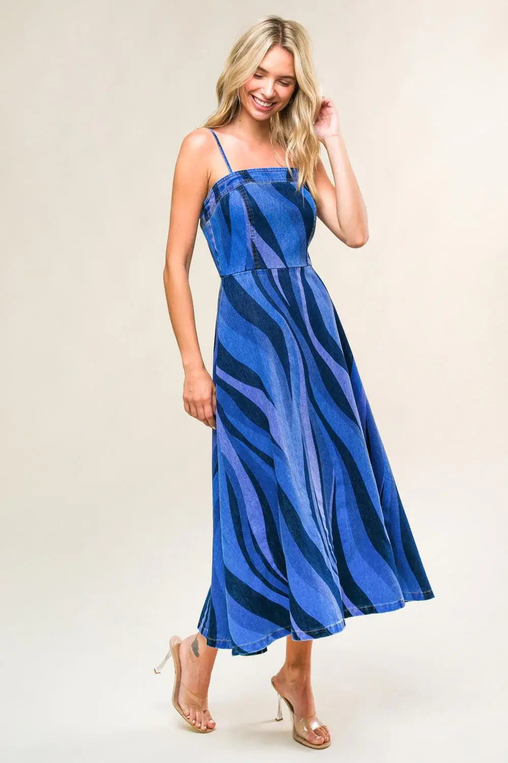 PATRIOTIC PRINCESS DENIM MIDI DRESS - Flying Tomato - Flyclothing LLC