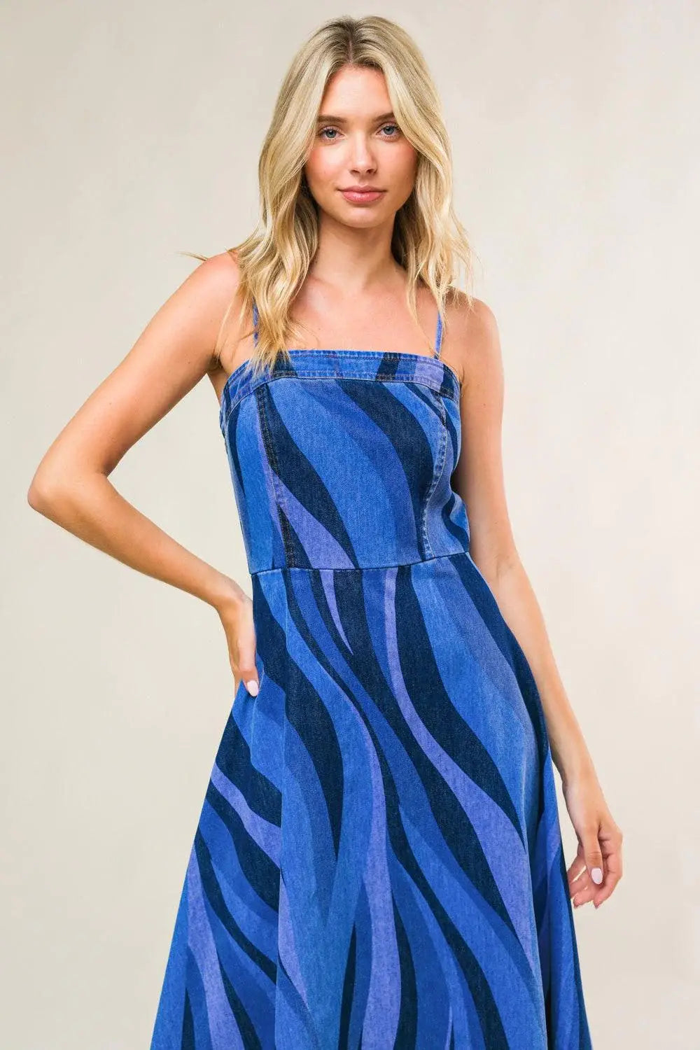 PATRIOTIC PRINCESS DENIM MIDI DRESS - Flying Tomato - Flyclothing LLC