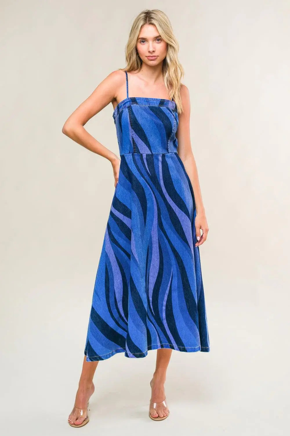 PATRIOTIC PRINCESS DENIM MIDI DRESS - Flying Tomato - Flyclothing LLC