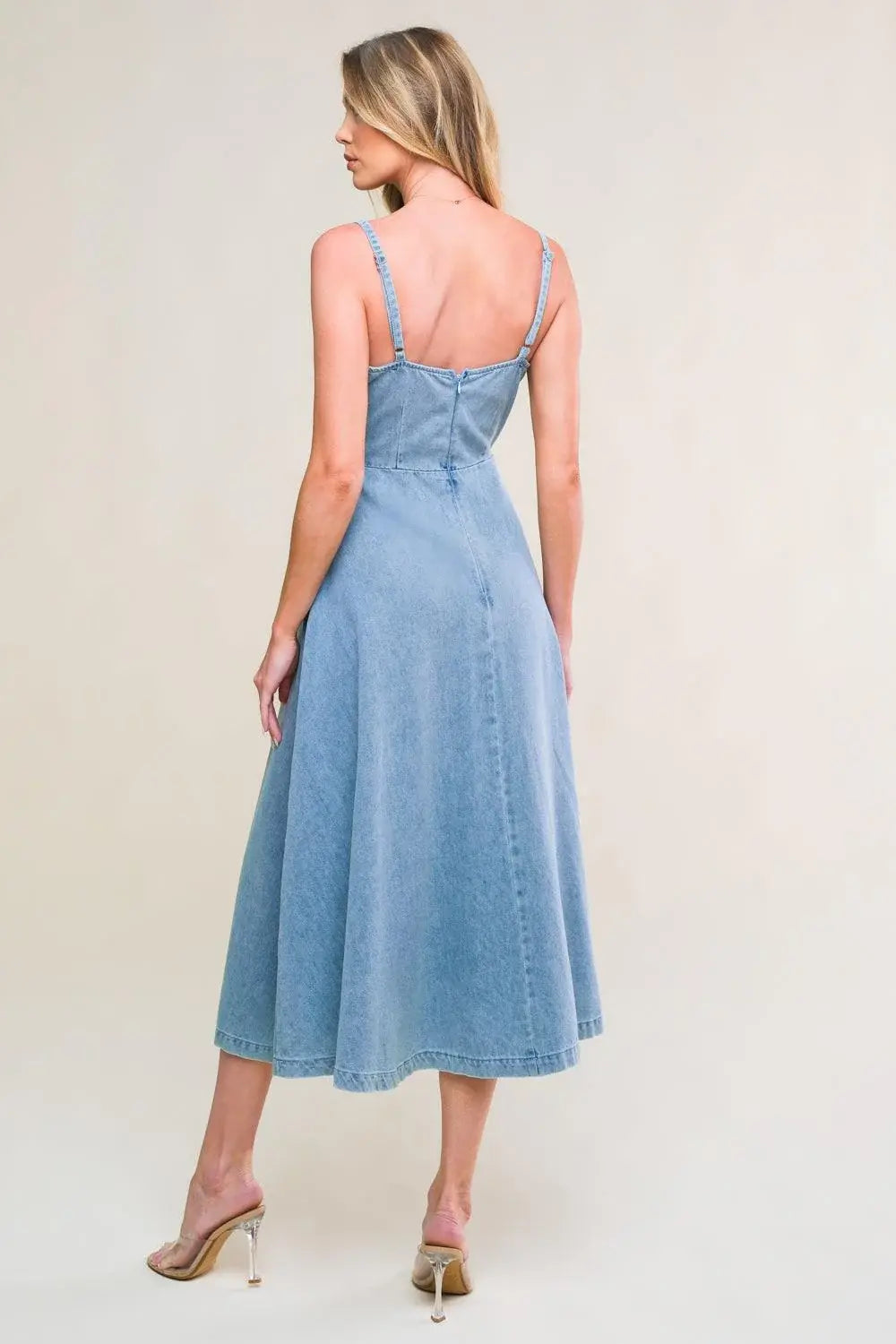 GORGEOUS ADORNMENT DENIM MINI DRESS - Flying Tomato - Flyclothing LLC