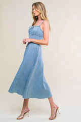 GORGEOUS ADORNMENT DENIM MINI DRESS - Flying Tomato - Flyclothing LLC