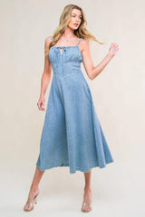 GORGEOUS ADORNMENT DENIM MINI DRESS - Flying Tomato - Flyclothing LLC