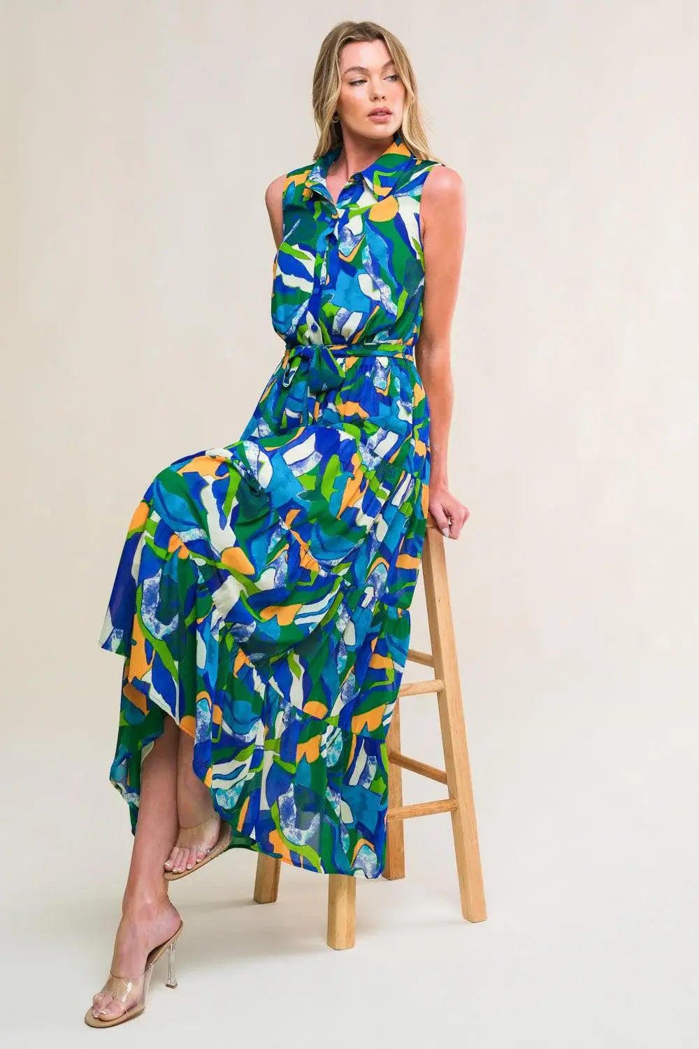 PRISTINE CHICNESS WOVEN MIDI DRESS - Flying Tomato - Flyclothing LLC