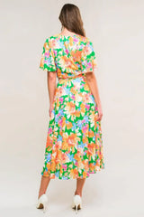 EFFERVESCENT LOVE TRUE WRAP MIDI DRESS - Flying Tomato - Flyclothing LLC