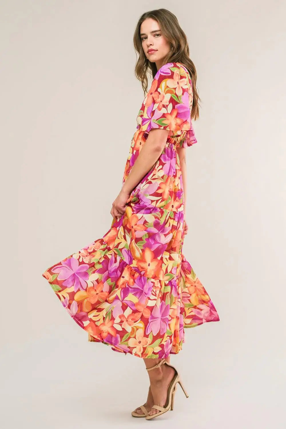 START LOOKING WOVEN MIDI DRESS - Flying Tomato - Flyclothing LLC