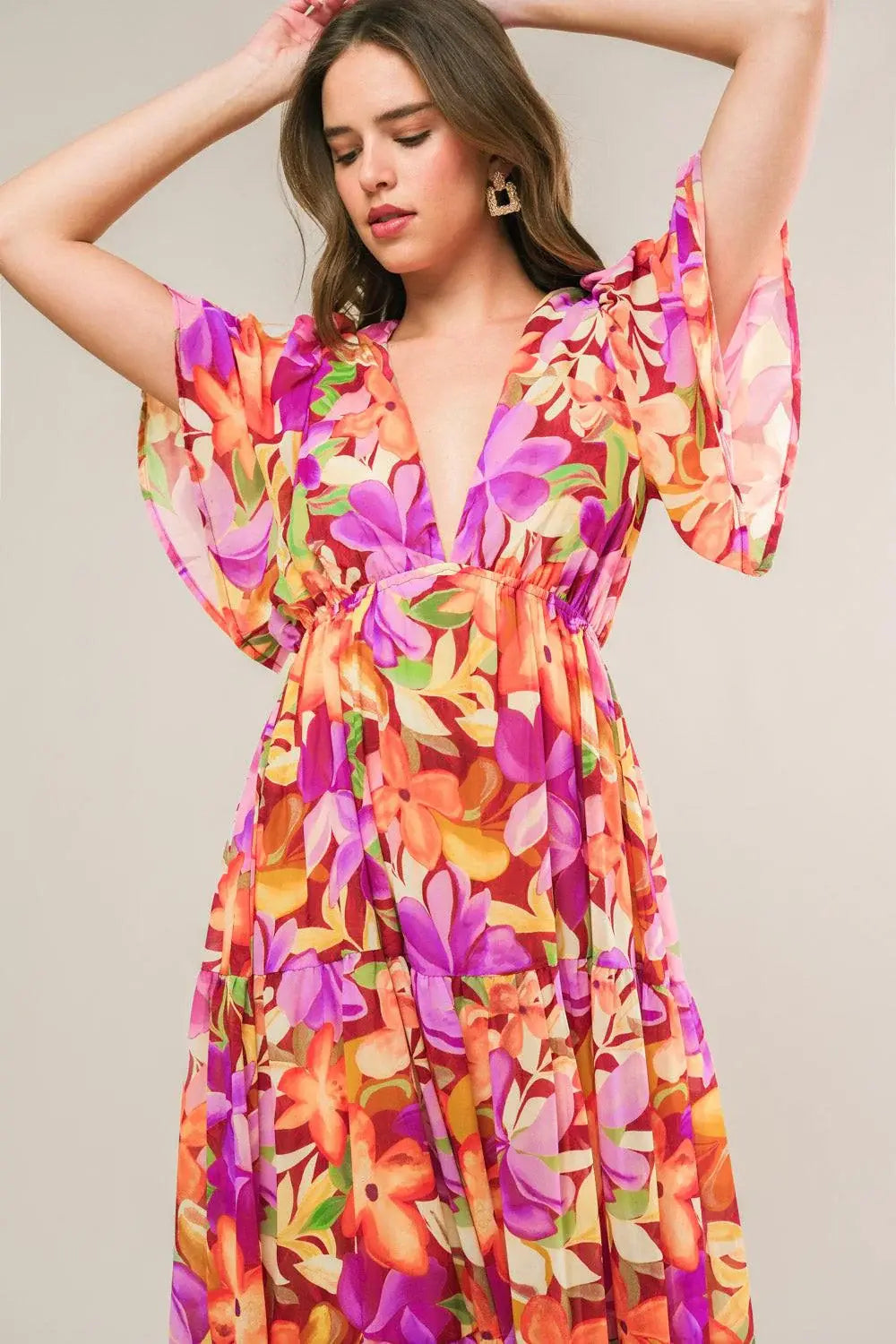 START LOOKING WOVEN MIDI DRESS - Flying Tomato - Flyclothing LLC