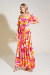 SUNSHINE SQUEEZE WOVEN MAXI DRESS - Flying Tomato - Flyclothing LLC