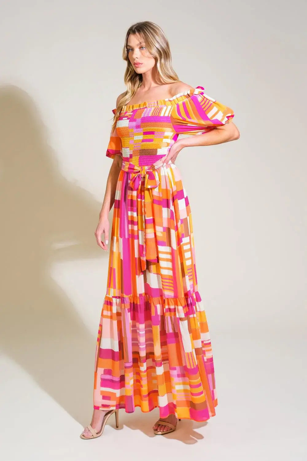 SUNSHINE SQUEEZE WOVEN MAXI DRESS - Flying Tomato - Flyclothing LLC
