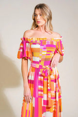 SUNSHINE SQUEEZE WOVEN MAXI DRESS - Flying Tomato - Flyclothing LLC