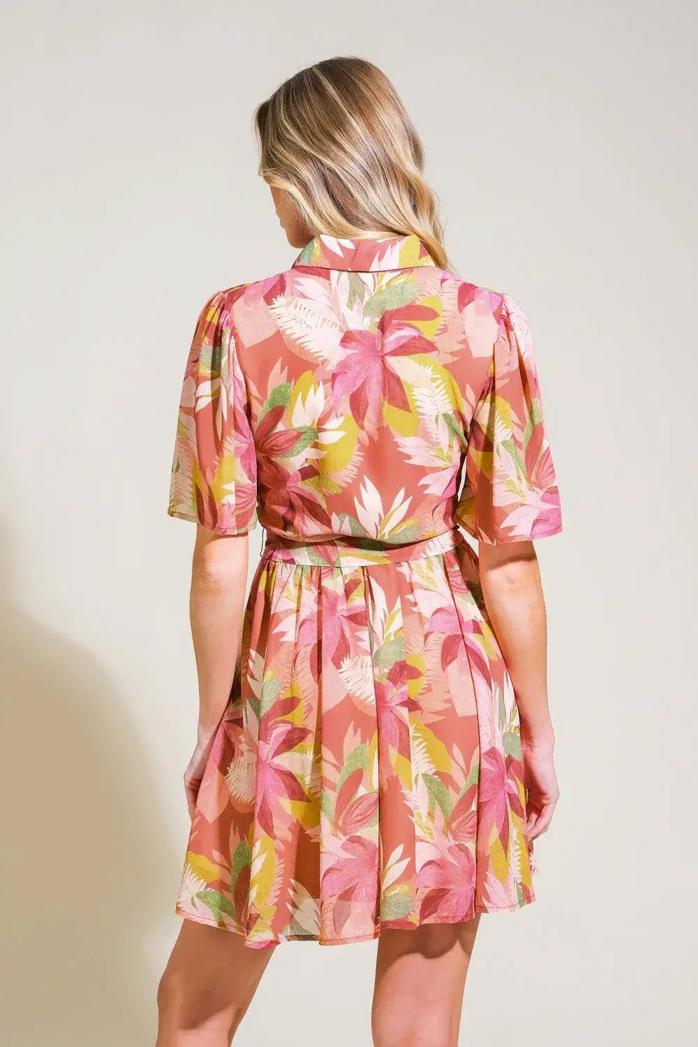 WHIMSICAL WAVES WOVEN MINI DRESS - Flying Tomato - Flyclothing LLC