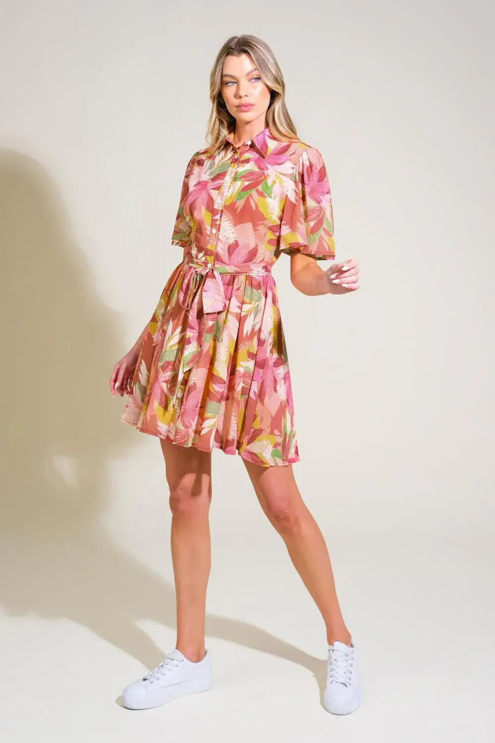 WHIMSICAL WAVES WOVEN MINI DRESS - Flying Tomato - Flyclothing LLC