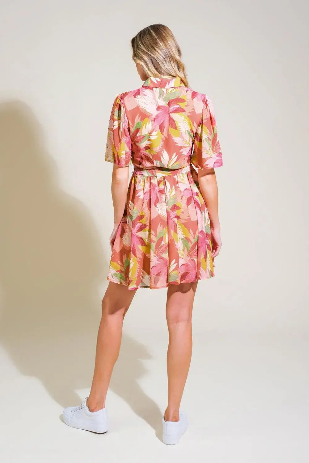 WHIMSICAL WAVES WOVEN MINI DRESS - Flying Tomato - Flyclothing LLC