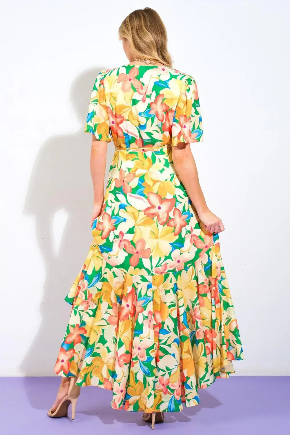 ELABORATE CHARM WOVEN HI-LO DRESS - Flying Tomato - Flyclothing LLC